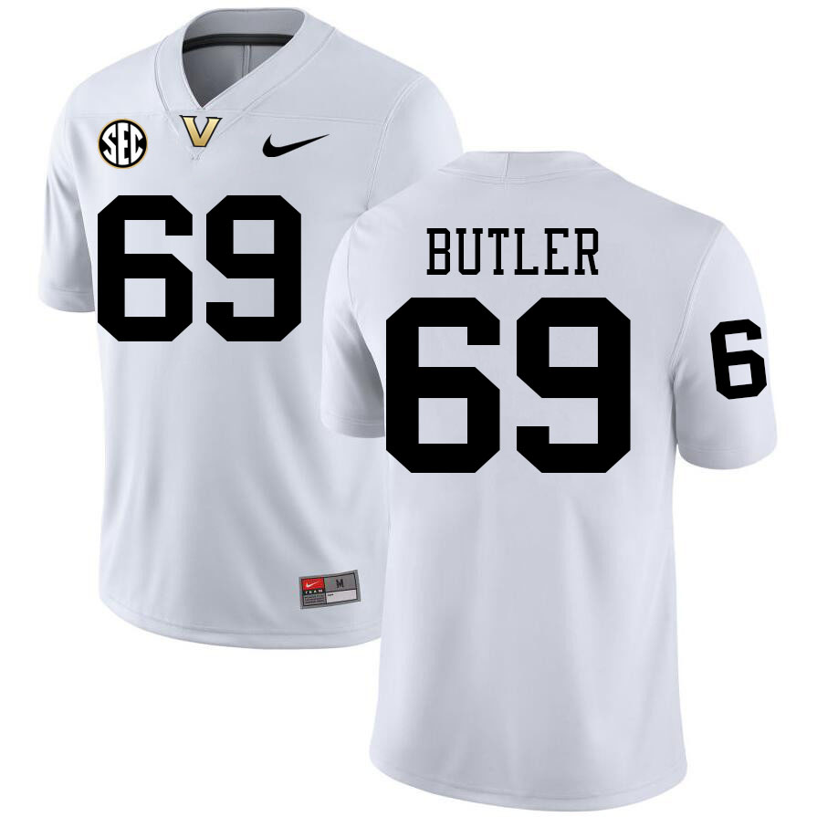 Adam Butler Jersey,Vanderbilt Commodores #69 Adam Butler Football Jersey,Uniforms-White